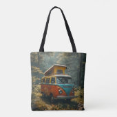 Sac fourre-tout à impression hippie van (Dos)