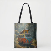 Sac fourre-tout à impression hippie van (Devant)