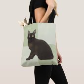 Sac fourre-tout à impression intégrale de chat bir (De près)