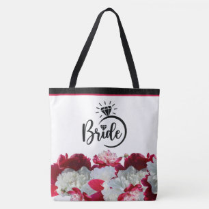 Sac fourre-tout à impression multi-fleurs de marié