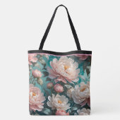 Sac fourre-tout à impression multi fleurs de pivoi (Dos)
