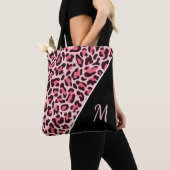 Sac fourre-tout à imprimé léopard rose et monogram (De près)