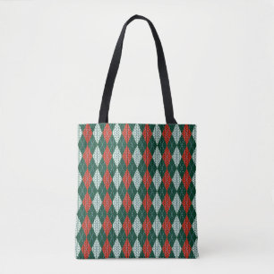 Sac fourre-tout à imprimé total aspect tricot vert