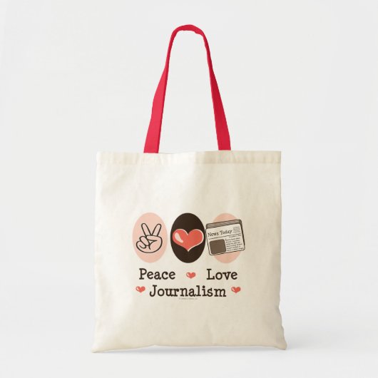 Sac fourre-tout à journalisme d'amour de paix (Devant)