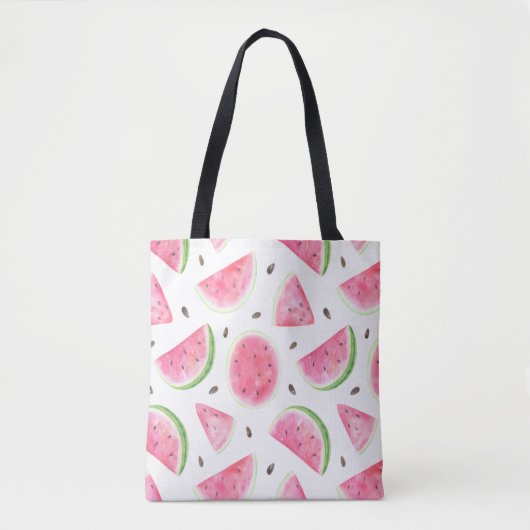 Sac fourre-tout à l'aquarelle adorable pastèque (Devant)