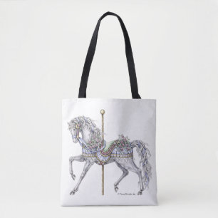 Sac fourre-tout à l'encre à dessin de cheval de