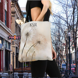 Sac fourre-tout à monogramme Dandelion Wish
