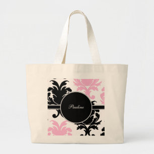 Sac fourre-tout à monogramme de damassé