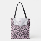 Sac fourre-tout à monogramme élégant rose et noir  (Dos)