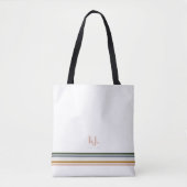 Sac fourre-tout à monogramme et rayures rétro chic (Devant)