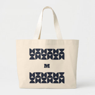 Sac fourre-tout à monogramme géométrique de style