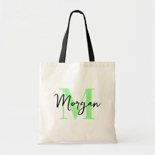 Sac fourre-tout à monogramme personnalisé – Vert m