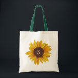 Sac fourre-tout à monogramme tournesol aquarelle<br><div class="desc">Le design du sac fourre-tout floral présente une belle image de tournesol peint. Cliquez sur le bouton personnaliser pour plus de flexibilité pour déplacer/redimensionner les images et modifier le texte ! Des variations de ce design, des couleurs supplémentaires, ainsi que des produits coordonnés sont disponibles dans notre boutique, zazzle.com/doodlelulu*. Contactez-nous...</div>