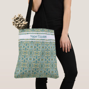 Sac fourre-tout à motif bleu paon moderne