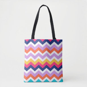 Sac fourre-tout à motif chevron coloré