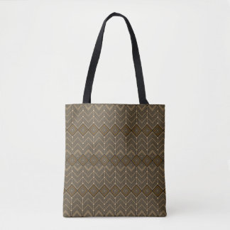 Sac fourre-tout à motif chevron et diamant en esca