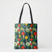 Sac fourre-tout à motif de cercle abstrait vert Ar (Devant)