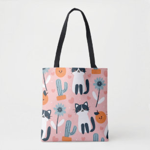 Sac fourre-tout à motif de chat
