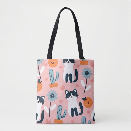 Sac fourre-tout à motif de chat (Devant)