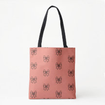 Sac fourre-tout à motif de nœud coquette rose mign
