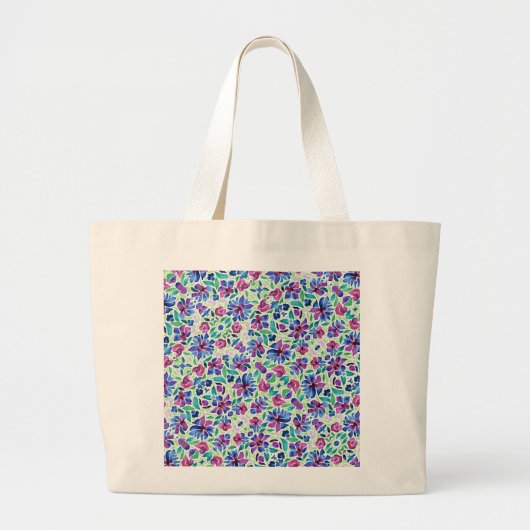 Sac fourre-tout à motif floral abstrait (Devant)