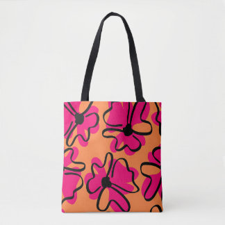 Sac fourre-tout à motif floral abstrait | Rétro au