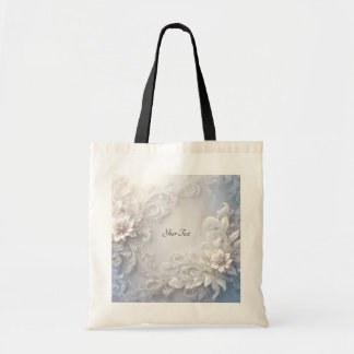 Sac fourre-tout à motif floral blanc