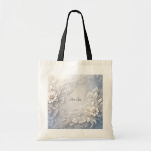 Sac fourre-tout à motif floral blanc en plein épan