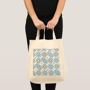 Sac fourre-tout à motif floral bleu