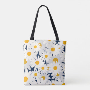 Sac fourre-tout à motif floral de marguerite jaune