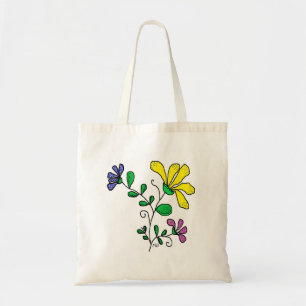Sac fourre-tout à motif floral fantaisiste