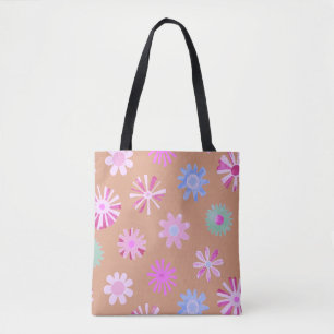 Sac fourre-tout à motif floral pastel