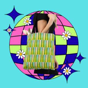 Sac fourre-tout à motif géométrique rétro