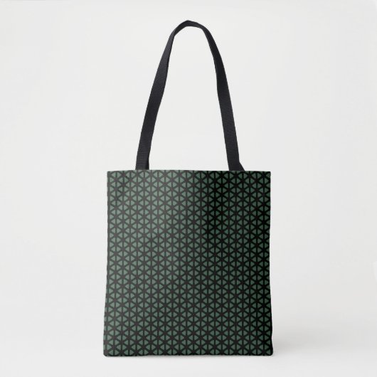 Sac fourre-tout à motif simple de lignes vert fonc (Devant)