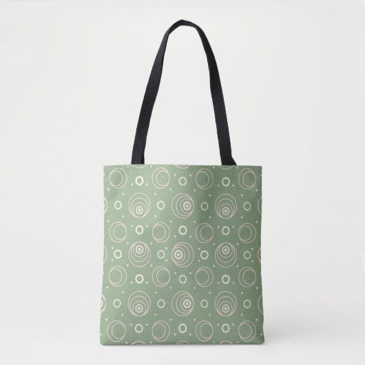 Sac fourre-tout à motif vert Retro Orbit (Devant)