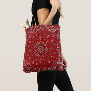 Sac fourre-tout à motifs paisley et bandana rouge