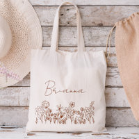 Sac fourre-tout à nom de demoiselle d'honneur Boho