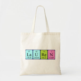 Sac fourre-tout à nom de table périodique de