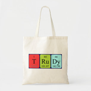Sac fourre-tout à nom de table périodique de Tru