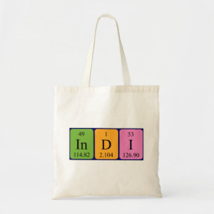Sac fourre-tout à nom de table périodique d'Indi