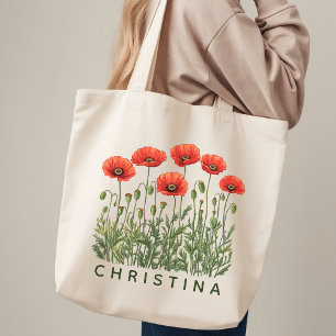 Sac fourre-tout à nom personnalisé Cadeau floral p