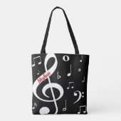 Sac fourre-tout à notes musicales (Dos)