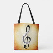 Sac fourre-tout à notes musicales (Dos)