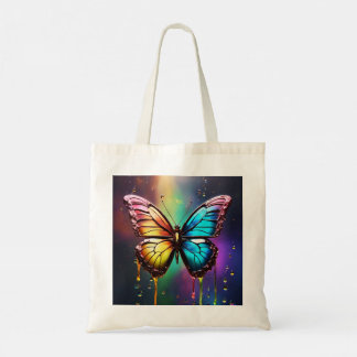 Sac fourre-tout à papillon arc-en-ciel
