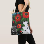 Sac fourre-tout à pavots "de pré de patchwork" (De près)