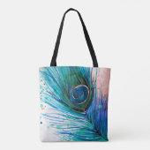 Sac fourre-tout à plume de paon d'aquarelle (Dos)