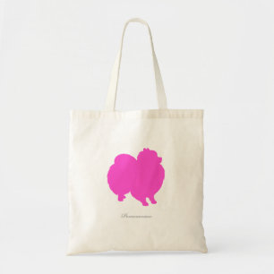 Sac fourre-tout à Pomeranian (silhouette rose)