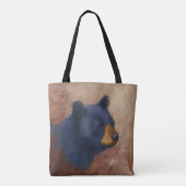 Sac fourre-tout à portrait d'ours noir (Dos)