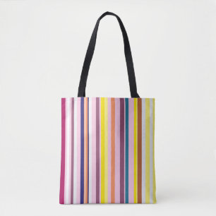 Sac fourre-tout à rayures verticales colorées