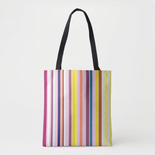 Sac fourre-tout à rayures verticales colorées (Devant)